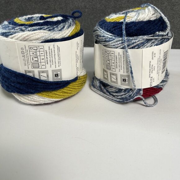 Big Twist Freelance Yarn, Royal Red Mustard White Multi Blue 312 yards - Picture 3 of 4